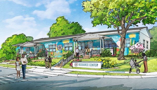 Rendering of Planned Affordable Housing in Oklahoma City at Will Rogers Courts Public Housing Development